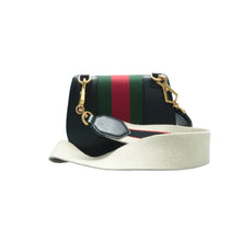 Load image into Gallery viewer, Gucci Web Crystal Butterfly Stripe Small Totem Calfskin Shoulder Bag Black
