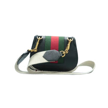 Load image into Gallery viewer, Gucci Web Crystal Butterfly Stripe Small Totem Calfskin Shoulder Bag Black
