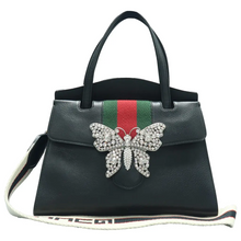 Load image into Gallery viewer, GUCCI Totem Leather Satchel Bag Black
