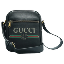 Load image into Gallery viewer, GUCCI Print Leather Shoulder Bag Black
