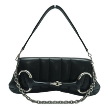 Load image into Gallery viewer, GUCCI Horsebit 1955 Leather Shoulder Bag Black
