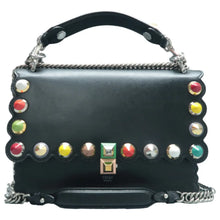 Load image into Gallery viewer, FENDI Kan I Leather Satchel Bag Black
