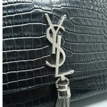 Load image into Gallery viewer, SAINT LAURENT Kate monogramme Tassel Leather Shoulder Bag Black
