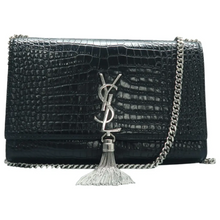 Load image into Gallery viewer, SAINT LAURENT Kate monogramme Tassel Leather Shoulder Bag Black
