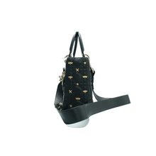 Load image into Gallery viewer, Christian Dior Lady Dior Dragonfly Leather Satchel Bag Black
