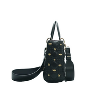 Load image into Gallery viewer, Christian Dior Lady Dior Dragonfly Leather Satchel Bag Black
