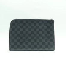 Load image into Gallery viewer, LOUIS VUITTON Voyage Leather Clutch Bag Black
