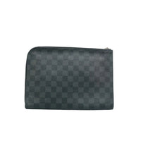 Load image into Gallery viewer, Louis Vuitton Pochette Jour Damier Graphite Canvas Clutch Bag Black
