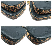 Load image into Gallery viewer, LOUIS VUITTON Pochette Accessories Leopard print leather Shoulder Bag Black
