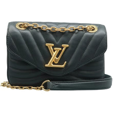 Load image into Gallery viewer, LOUIS VUITTON New Wave Leather Shoulder Bag Black
