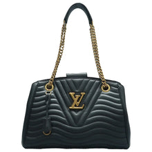 Load image into Gallery viewer, Louis Vuitton New Wave Leather Satchel Bag Black
