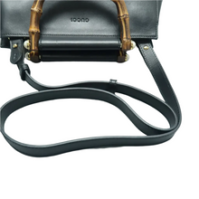 Load image into Gallery viewer, GUCCI Nymphaea Leather Satchel Bag Black
