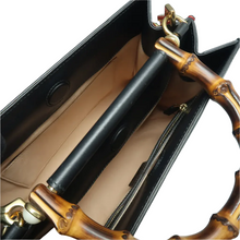 Load image into Gallery viewer, GUCCI Nymphaea Leather Satchel Bag Black
