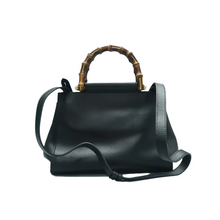 Load image into Gallery viewer, GUCCI Nymphaea Leather Satchel Bag Black
