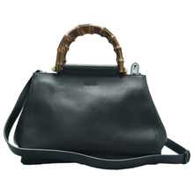 Load image into Gallery viewer, GUCCI Nymphaea Leather Satchel Bag Black
