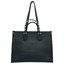 Load image into Gallery viewer, Louis Vuitton Onthego MM Monogram Leather Satchel Bag Black
