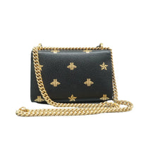 Load image into Gallery viewer, Gucci Bee Star Small Padlock Grained Calfskin Shoulder Bag Black
