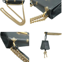 Load image into Gallery viewer, Gucci  Small Padlock Bee Star Grained Calfskin Shoulder Bag Black
