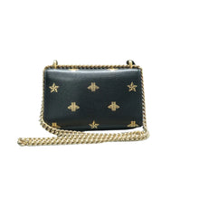 Load image into Gallery viewer, Gucci Small Padlock Bee Star Grained Calfskin Shoulder Bag Black
