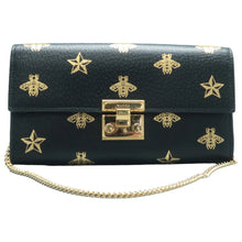 Load image into Gallery viewer, Gucci Padlock Bee Star Leather Crossbody Bag Black
