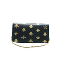 Load image into Gallery viewer, Gucci Padlock Bee Star Leather Crossbody Bag Black
