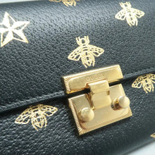 Load image into Gallery viewer, Gucci Padlock Bee Star Leather Crossbody Bag Black
