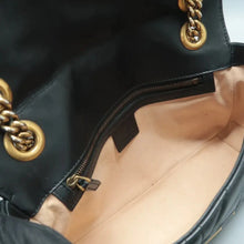 Load image into Gallery viewer, GUCCI Pearly GG Marmont Flap Leather Crossbody Bag Black
