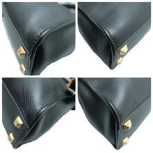 Load image into Gallery viewer, Fendi Peekaboo Iconic Vitello Seta Gold Studded Medium Satchel Black
