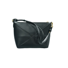 Load image into Gallery viewer, Loewe Puzzle Fold Leather Shoulder Bag Black
