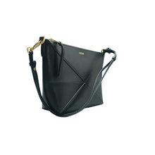 Load image into Gallery viewer, Loewe Puzzle Fold Leather Shoulder Bag Black
