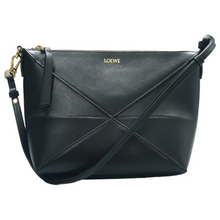 Load image into Gallery viewer, Loewe Puzzle Fold Leather Shoulder Bag Black
