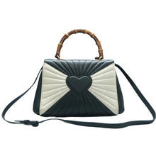 Load image into Gallery viewer, Gucci Bamboo Trapuntata Queen Margaret Calfskin Top Handle Bag Mystic White Black
