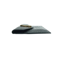 Load image into Gallery viewer, Saint Laurent  Calfskin Crocodile Embossed Uptown Monogram Clutch Black
