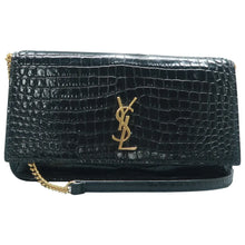 Load image into Gallery viewer, SAINT LAURENT Monogram Leather Shoulder Bag Black
