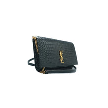 Load image into Gallery viewer, SAINT LAURENT Monogram Leather Shoulder Bag Black
