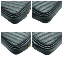 Load image into Gallery viewer, Yves Saint Laurent Lou Mini Chevron Leather Camera Crossbody Bag Black
