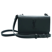 Load image into Gallery viewer, SAINT LAURENT Sunset Mini Leather Crossbody Bag Black
