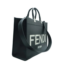 Load image into Gallery viewer, FENDI Sunshine Leather Satchel Bag Black
