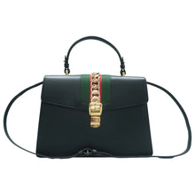 Load image into Gallery viewer, Gucci Sylvie Calfskin Top Handle Bag Black
