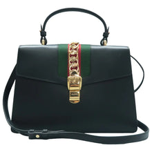 Load image into Gallery viewer, GUCCI Sylvie Leather Satchel Bag Black
