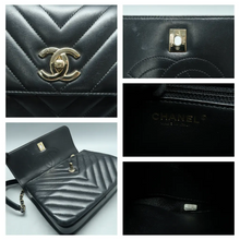 Load image into Gallery viewer, CHANEL Trendy CC Top Handle Leather Satchel Bag Black
