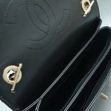 Load image into Gallery viewer, CHANEL Trendy CC Top Handle Leather Satchel Bag Black
