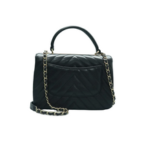 Load image into Gallery viewer, CHANEL Trendy CC Top Handle Leather Satchel Bag Black
