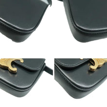 Load image into Gallery viewer, CELINE Triomphe Shiny Calfskin Leather Shoulder Bag Black
