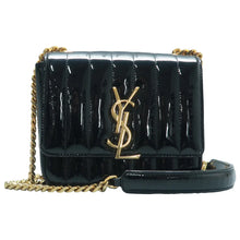 Load image into Gallery viewer, Saint Laurent Vicky Patent Matelasse Calfskin Monogram Chain Bag Black
