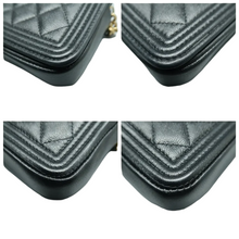 Load image into Gallery viewer, Chanel Wallet On Chain Boy Half Flap Leather Shoulder Bag Black
