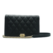 Load image into Gallery viewer, Chanel Wallet On Chain Boy Leather Shoulder Bag Black
