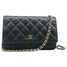 Load image into Gallery viewer, CHANEL Wallet On Chain Leather Shoulder Bag Black
