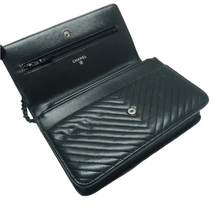 Load image into Gallery viewer, CHANEL Wallet On Chain Leather Shoulder Bag Black
