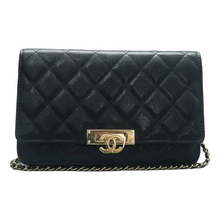 Load image into Gallery viewer, Chanel Wallet On Chain Leather Shoulder Bag Black
